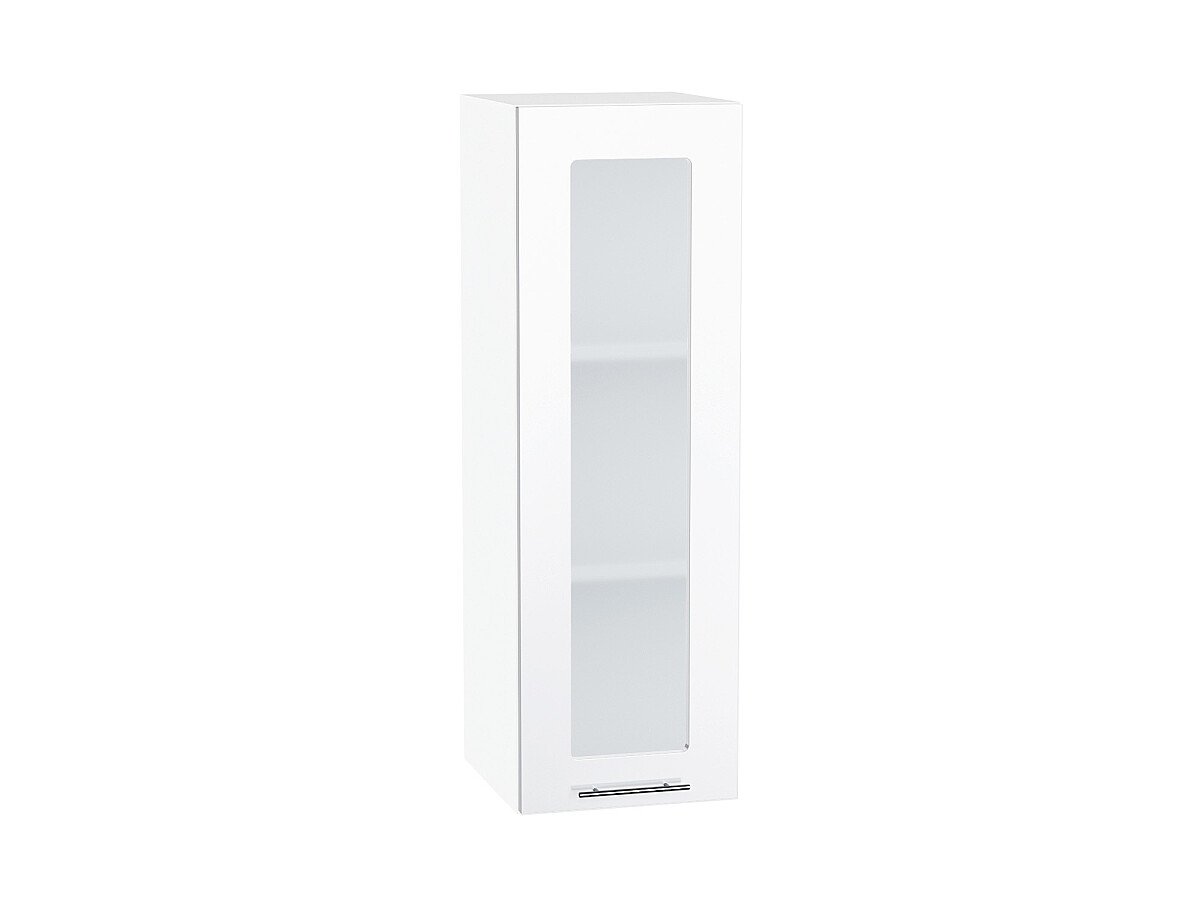 Шкаф верхний с 1-ой остекленной дверцей Валерия-М Белый глянец Белый 920*300*318