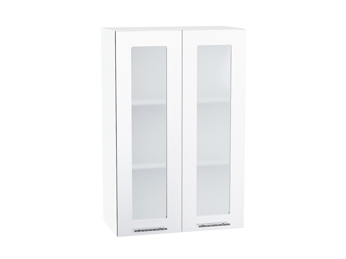 Шкаф верхний с 2-мя остекленными дверцами Валерия-М Белый глянец Белый 920*600*318
