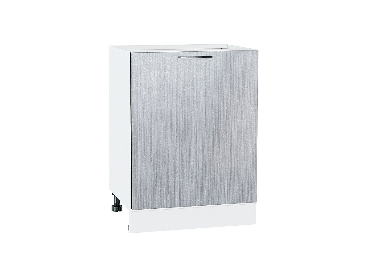 Шкаф нижний с 1-ой дверцей Валерия-М Серый металлик дождь светлый Белый 816*600*478