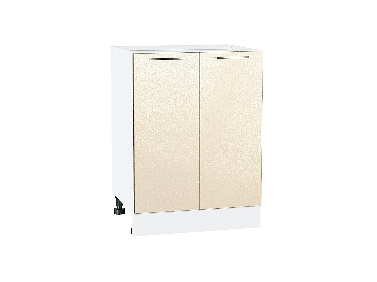 Шкаф нижний с 2-мя дверцами Валерия-М Бежевый металлик Белый 816*600*478