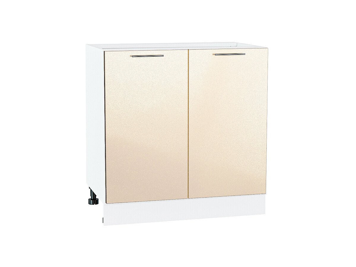 Шкаф нижний с 2-мя дверцами Валерия-М Бежевый металлик Белый 816*800*478