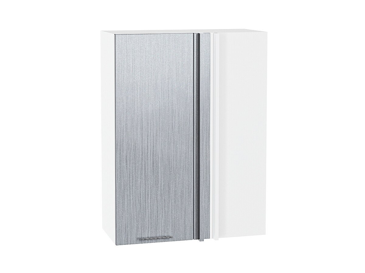 Шкаф верхний прямой угловой Валерия-М Серый металлик дождь светлый Белый 920*700*345