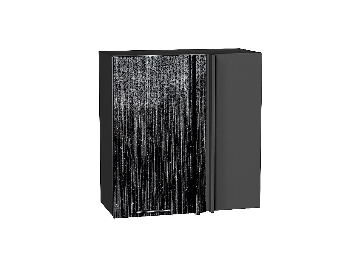 Шкаф верхний прямой угловой Валерия-М Черный металлик дождь Graphite 716*700*345