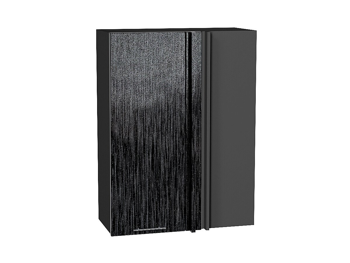 Шкаф верхний прямой угловой Валерия-М Черный металлик дождь Graphite 920*700*345