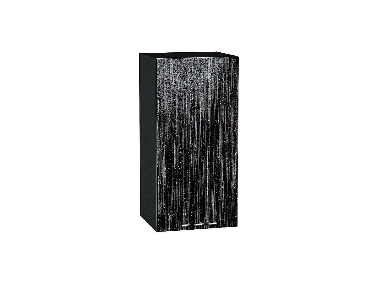 Шкаф верхний с 1-ой дверцей Валерия-М Черный металлик дождь Graphite 716*350*318