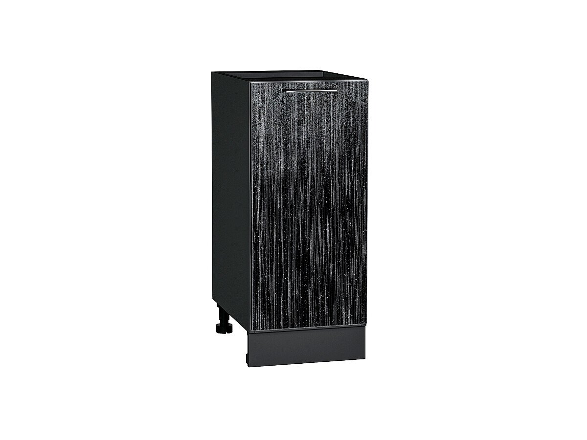 Шкаф нижний с 1-ой дверцей Валерия-М Черный металлик дождь Graphite 816*350*478