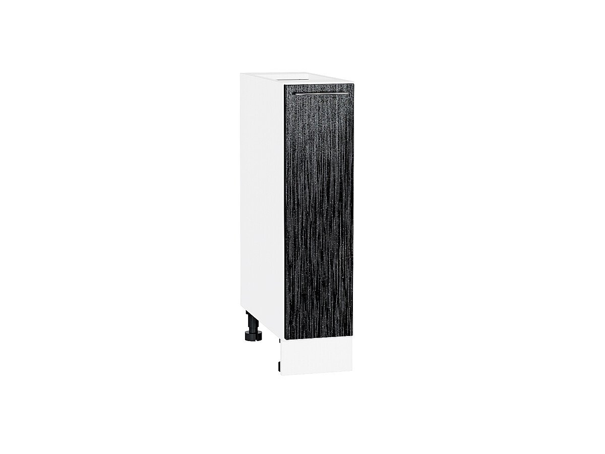 Шкаф нижний с 1-ой дверцей Валерия-М Черный металлик дождь Белый 816*200*478