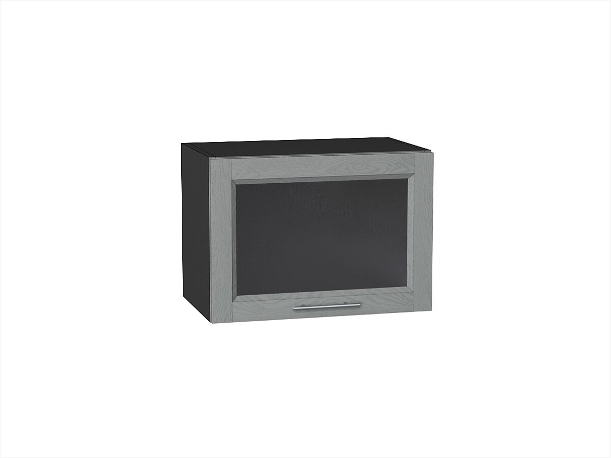 Шкаф верхний горизонтальный остекленный Сканди Grey Softwood Graphite 358*500*320