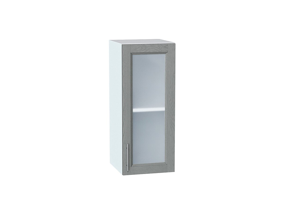 Шкаф верхний с 1-ой остекленной дверцей Сканди Grey Softwood Белый 716*300*320