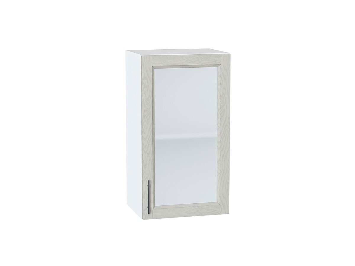 Шкаф верхний с 1-ой остекленной дверцей Сканди Cappuccino Softwood Белый 716*400*320