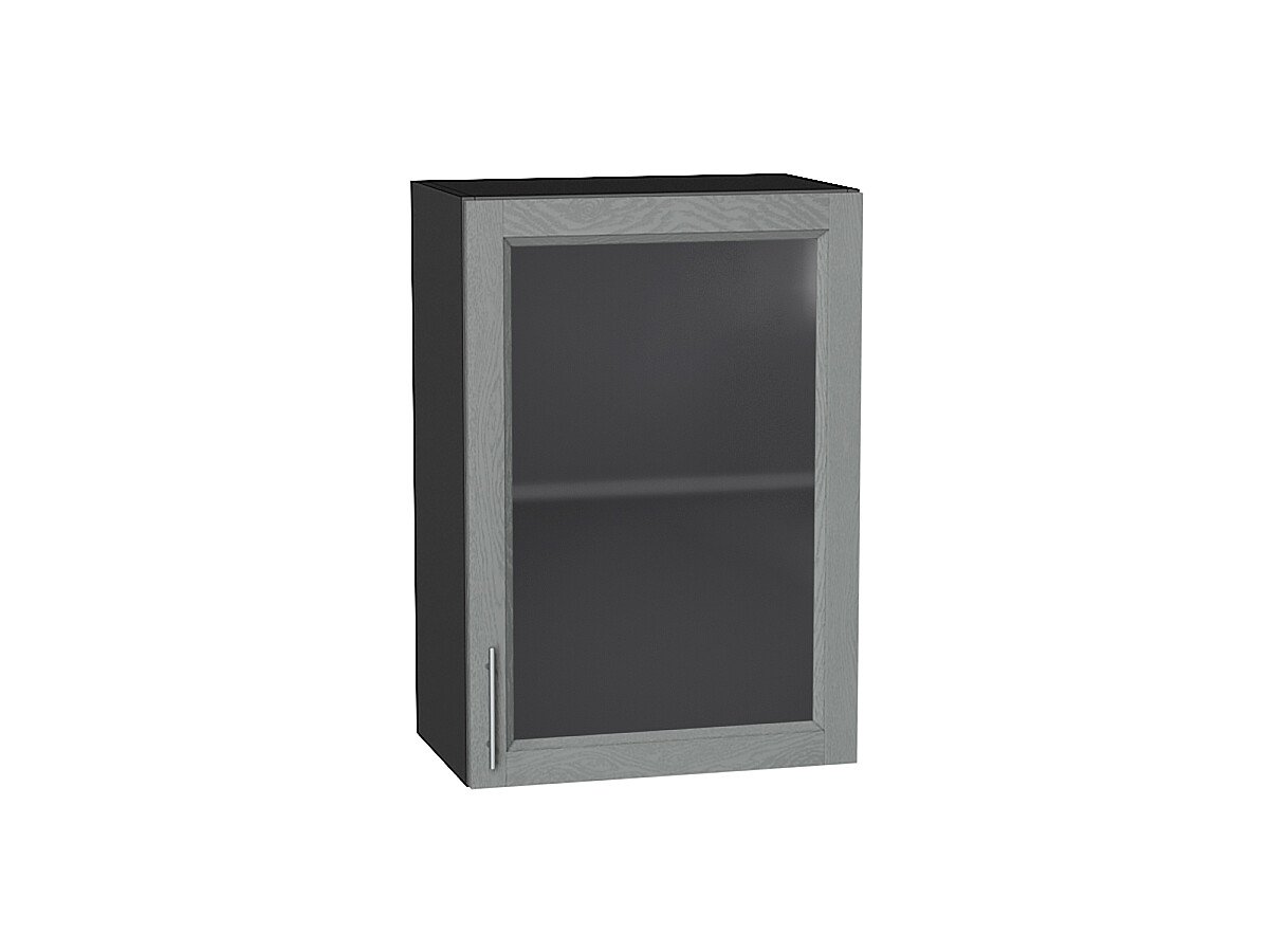 Шкаф верхний с 1-ой остекленной дверцей Сканди Grey Softwood Graphite 716*500*320