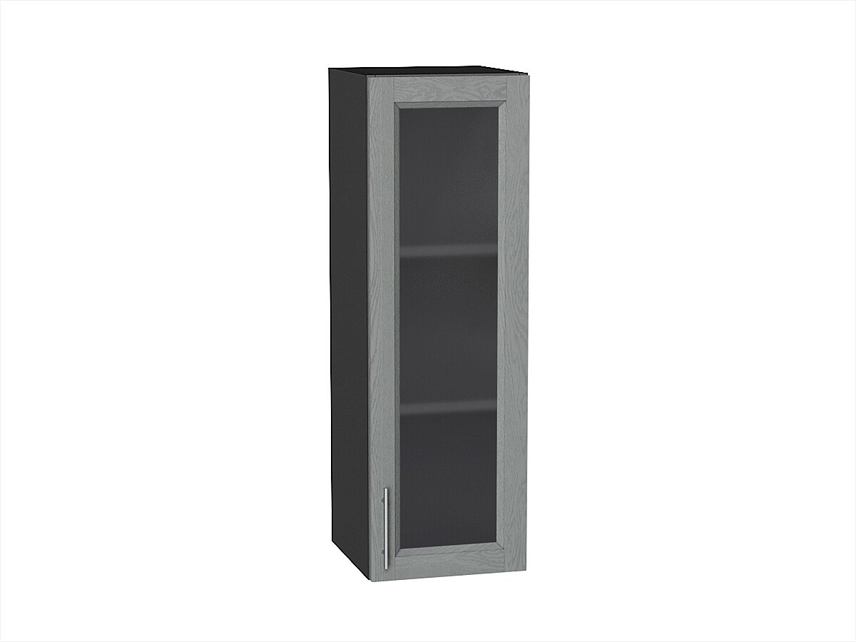 Шкаф верхний с 1-ой остекленной дверцей Сканди Grey Softwood Graphite 920*300*320