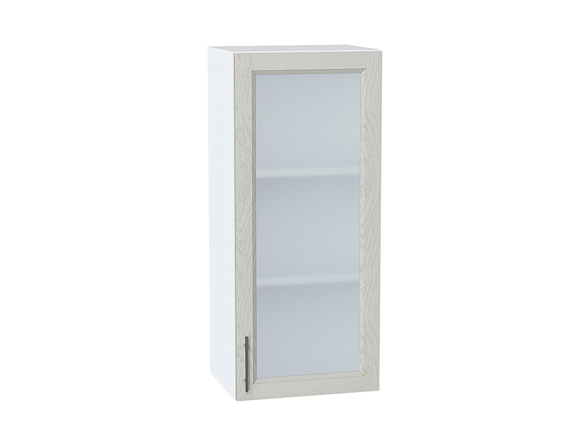 Шкаф верхний с 1-ой остекленной дверцей Сканди Cappuccino Softwood Белый 920*400*320