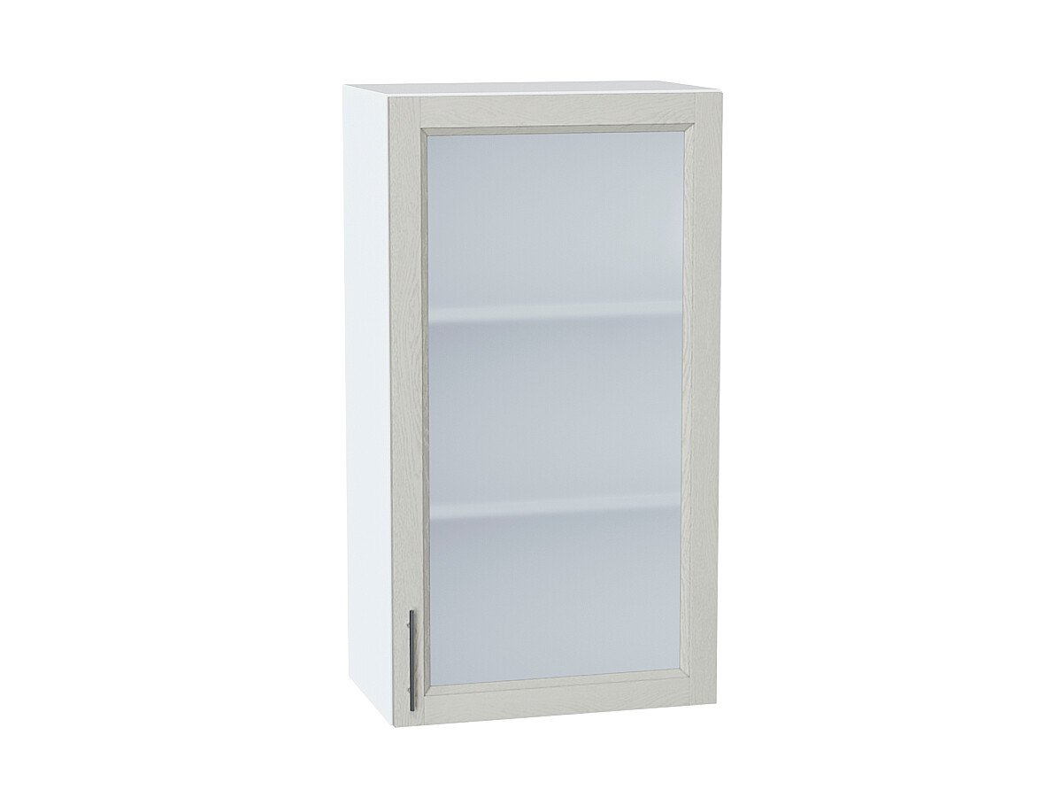 Шкаф верхний с 1-ой остекленной дверцей Сканди Cappuccino Softwood Белый 920*500*320