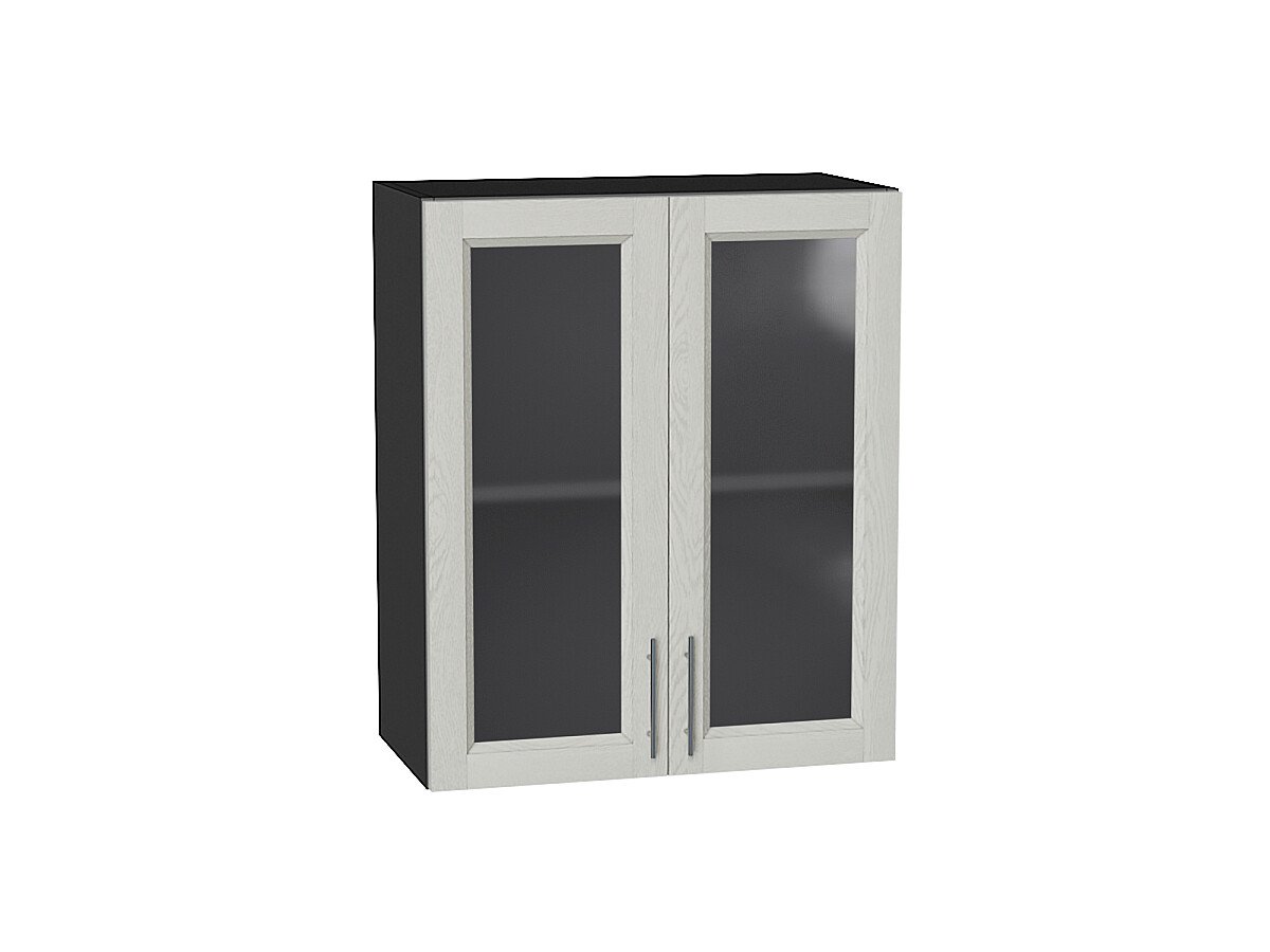 Шкаф верхний с 2-мя остекленными дверцами Сканди Cappuccino Softwood Graphite 716*600*320