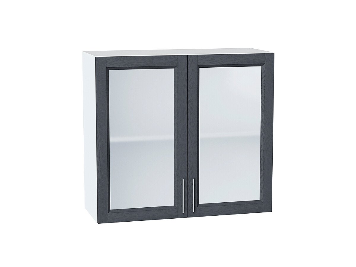 Шкаф верхний с 2-мя остекленными дверцами Сканди Graphite Softwood Белый 716*800*320