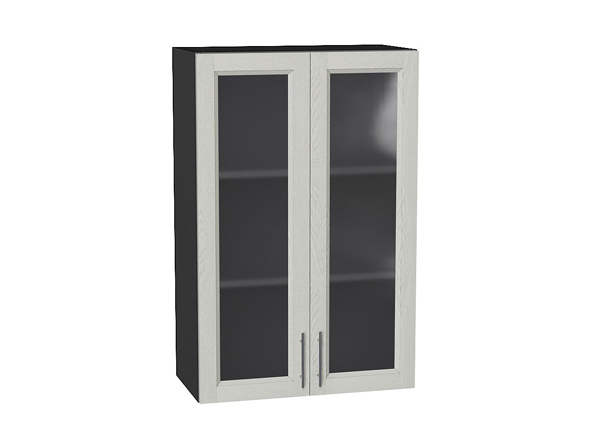 Шкаф верхний с 2-мя остекленными дверцами Сканди Cappuccino Softwood Graphite 920*600*320