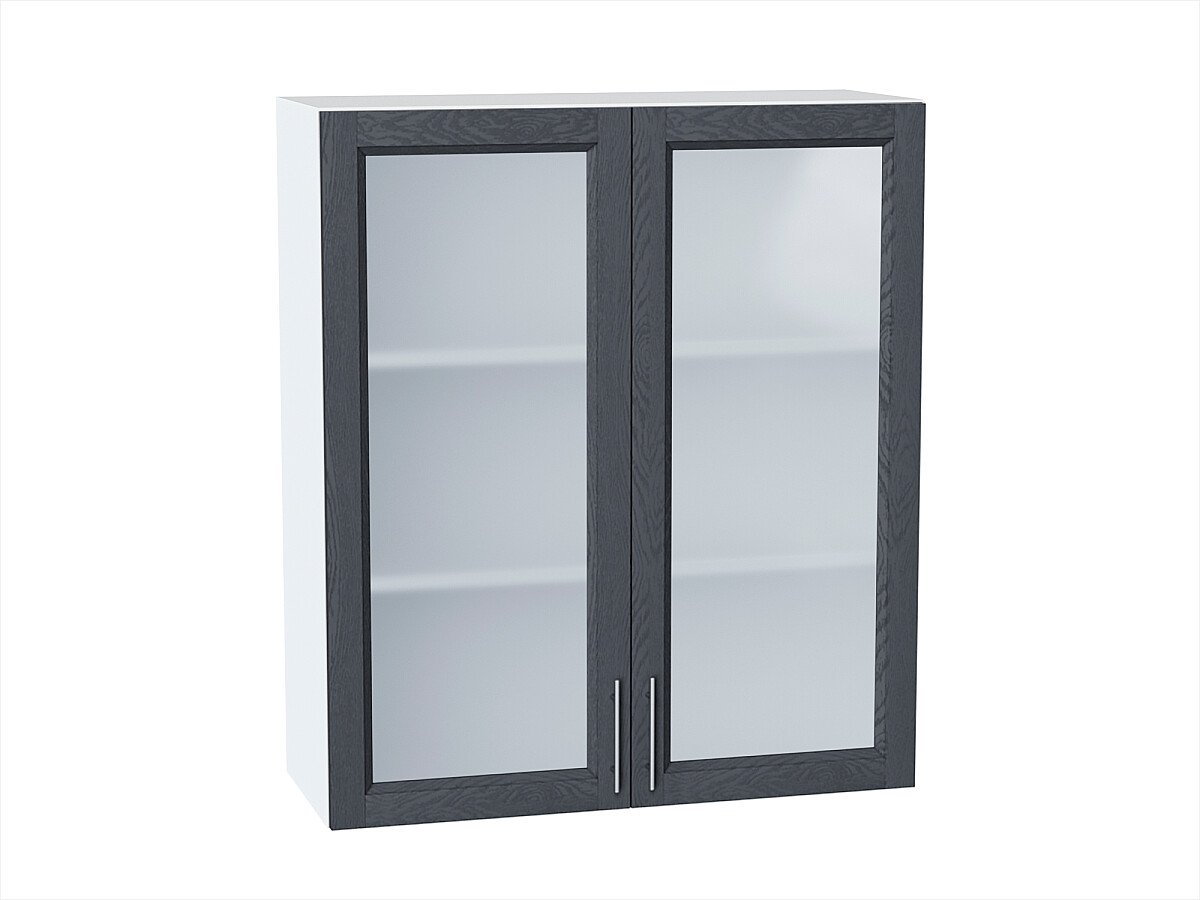 Шкаф верхний с 2-мя остекленными дверцами Сканди Graphite Softwood Белый 920*800*320