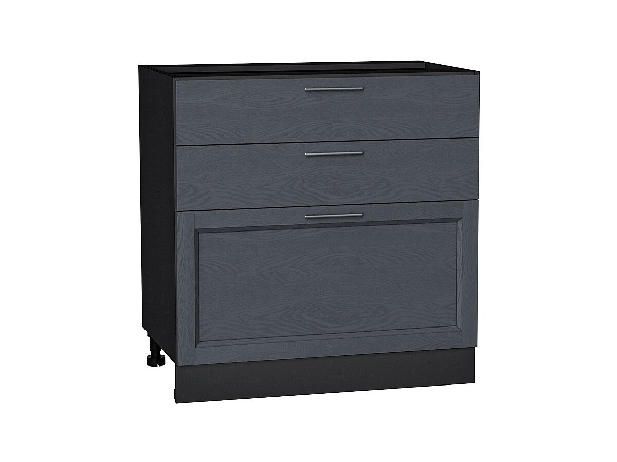 Шкаф нижний с 3-мя ящиками Сканди Graphite Softwood Graphite 816*800*480