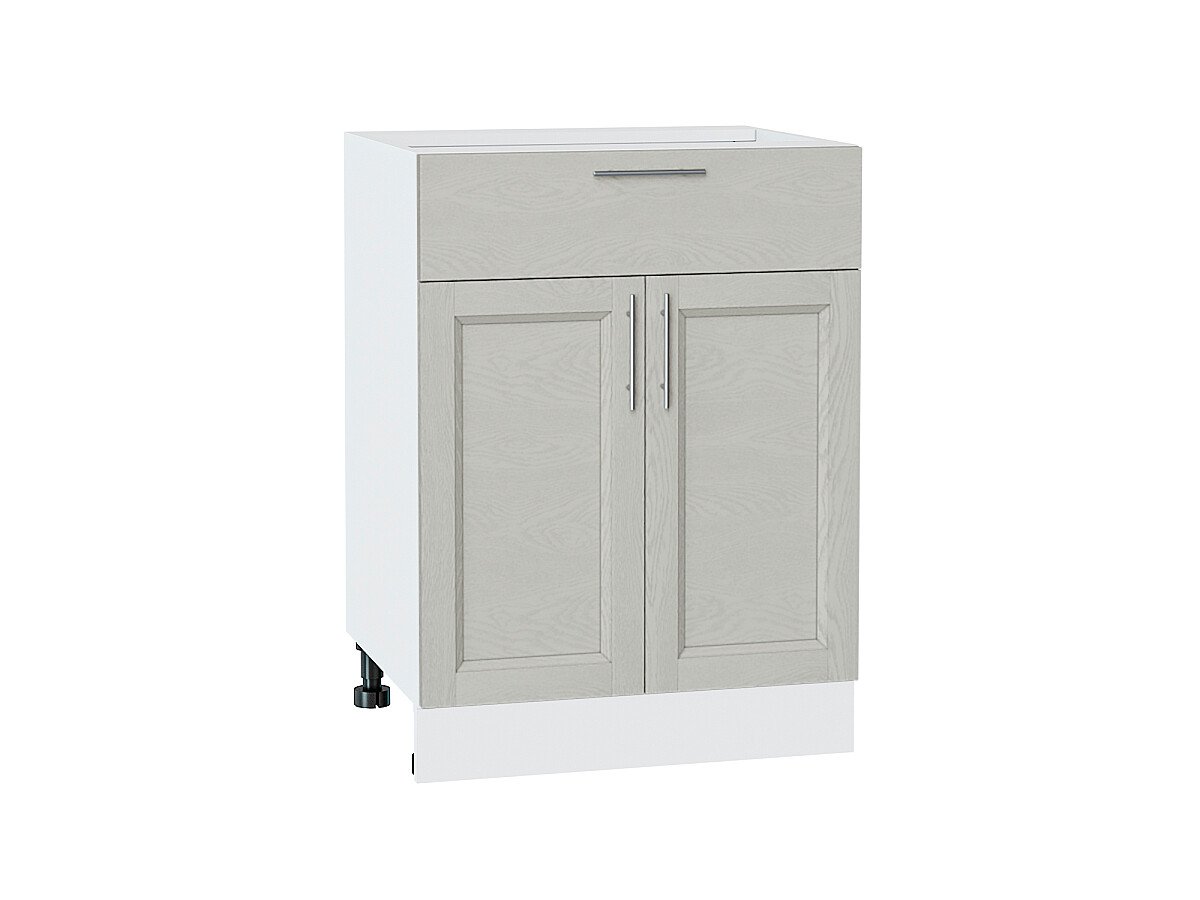 Шкаф нижний с 2-мя дверцами и ящиком Сканди Cappuccino Softwood Белый 816*600*480