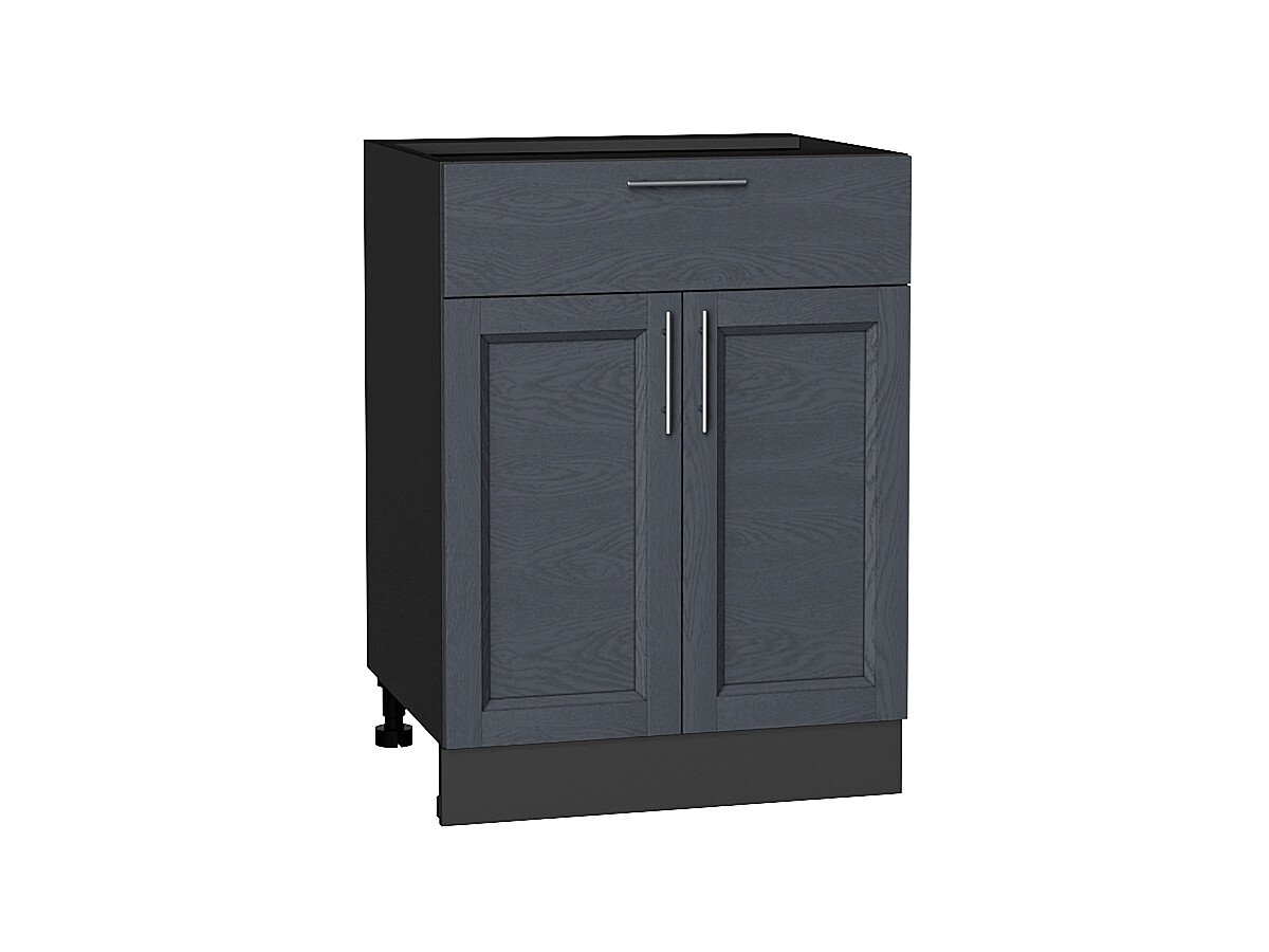 Шкаф нижний с 2-мя дверцами и ящиком Сканди Graphite Softwood Graphite 816*600*480