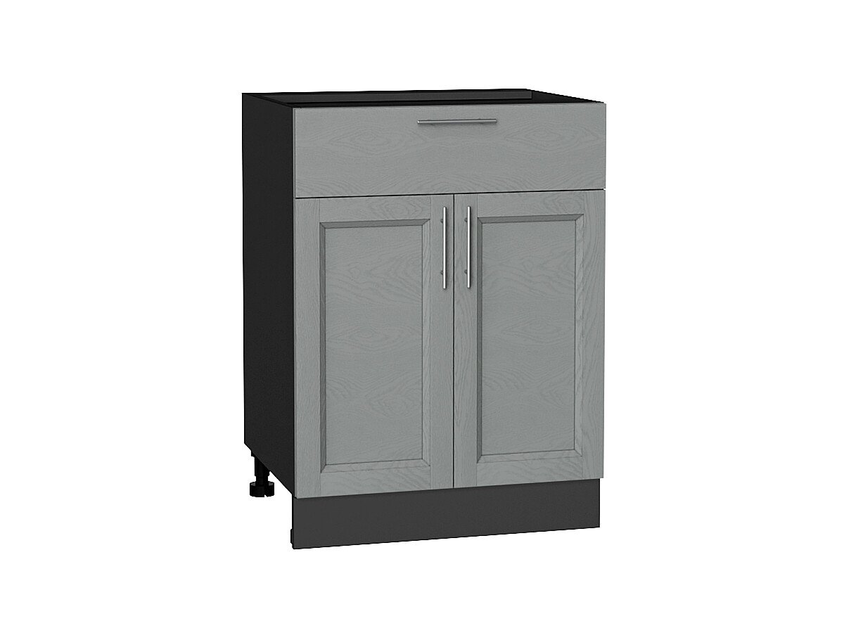 Шкаф нижний с 2-мя дверцами и ящиком Сканди Grey Softwood Graphite 816*600*480