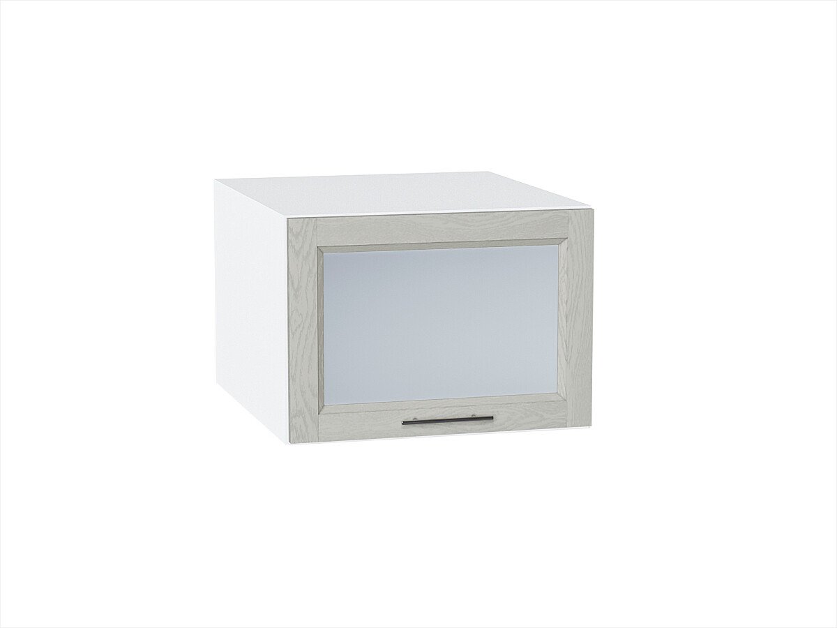Шкаф верхний горизонтальный остекленный глубокий Сканди Cappuccino Softwood Белый 358*500*576