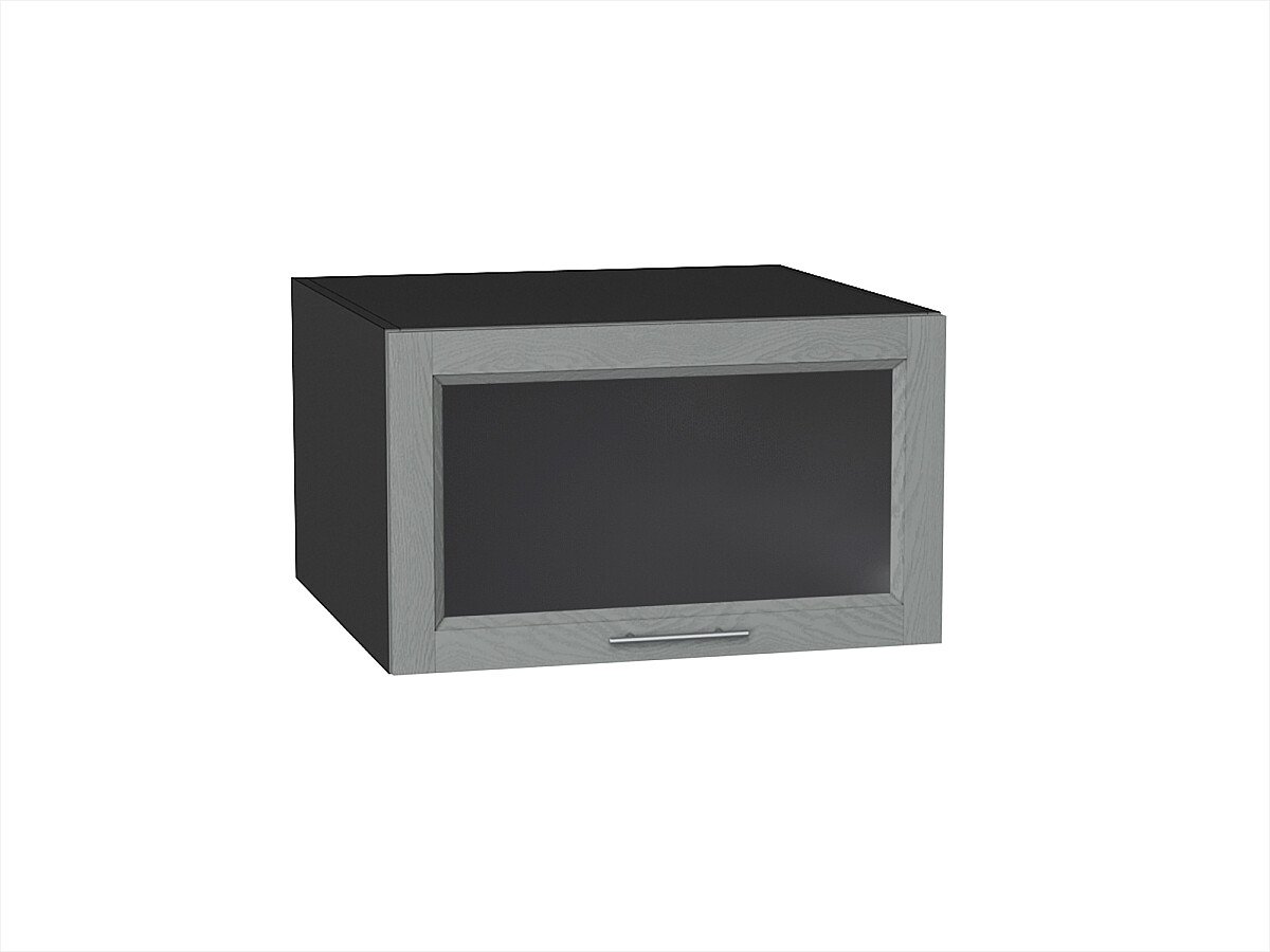Шкаф верхний горизонтальный остекленный глубокий Сканди Grey Softwood Graphite 358*600*576