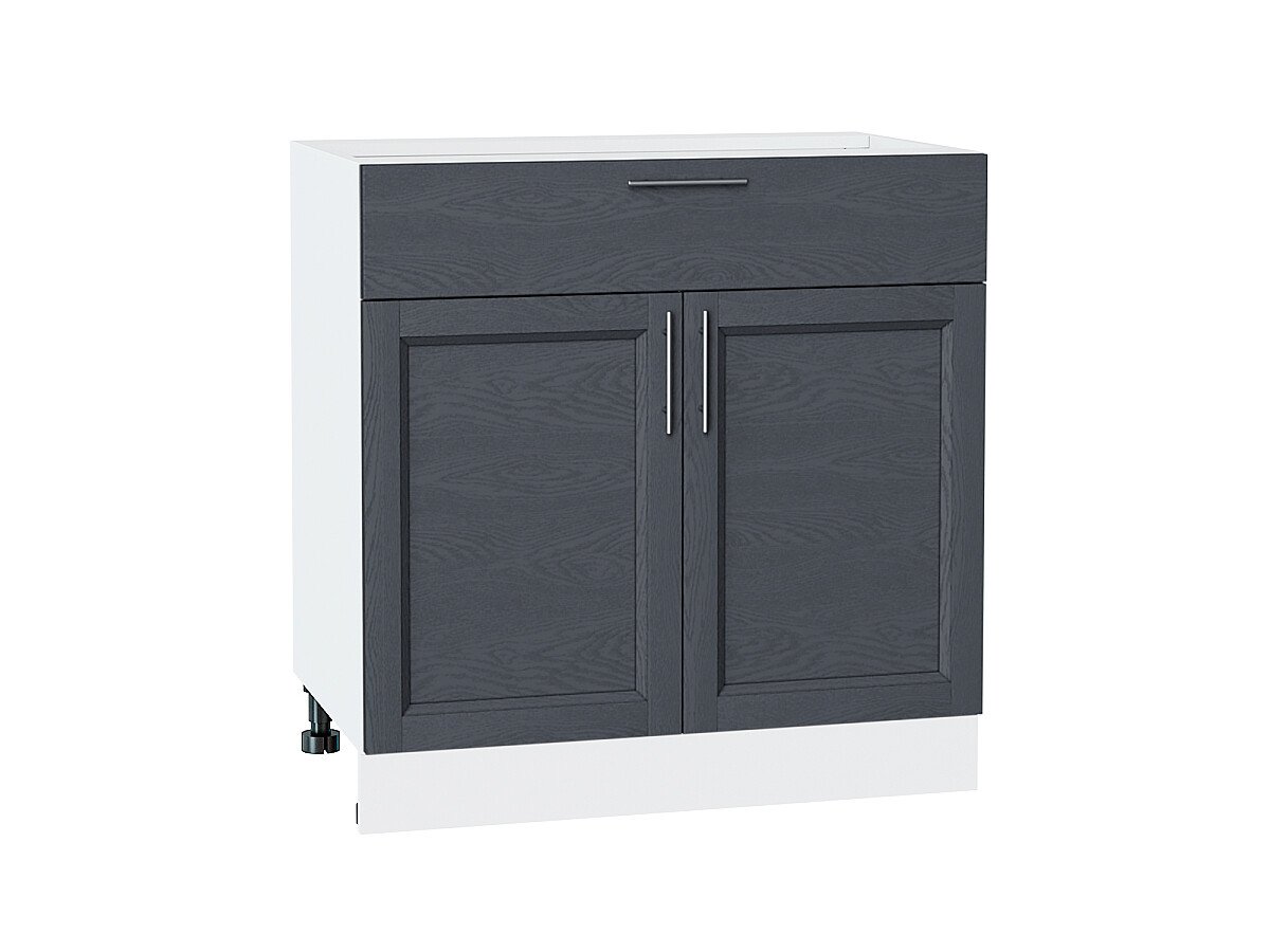 Шкаф нижний с 2-мя дверцами и ящиком Сканди Graphite Softwood Белый 816*800*480