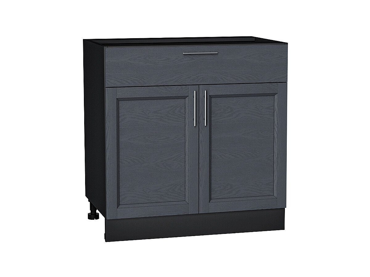 Шкаф нижний с 2-мя дверцами и ящиком Сканди Graphite Softwood Graphite 816*800*480