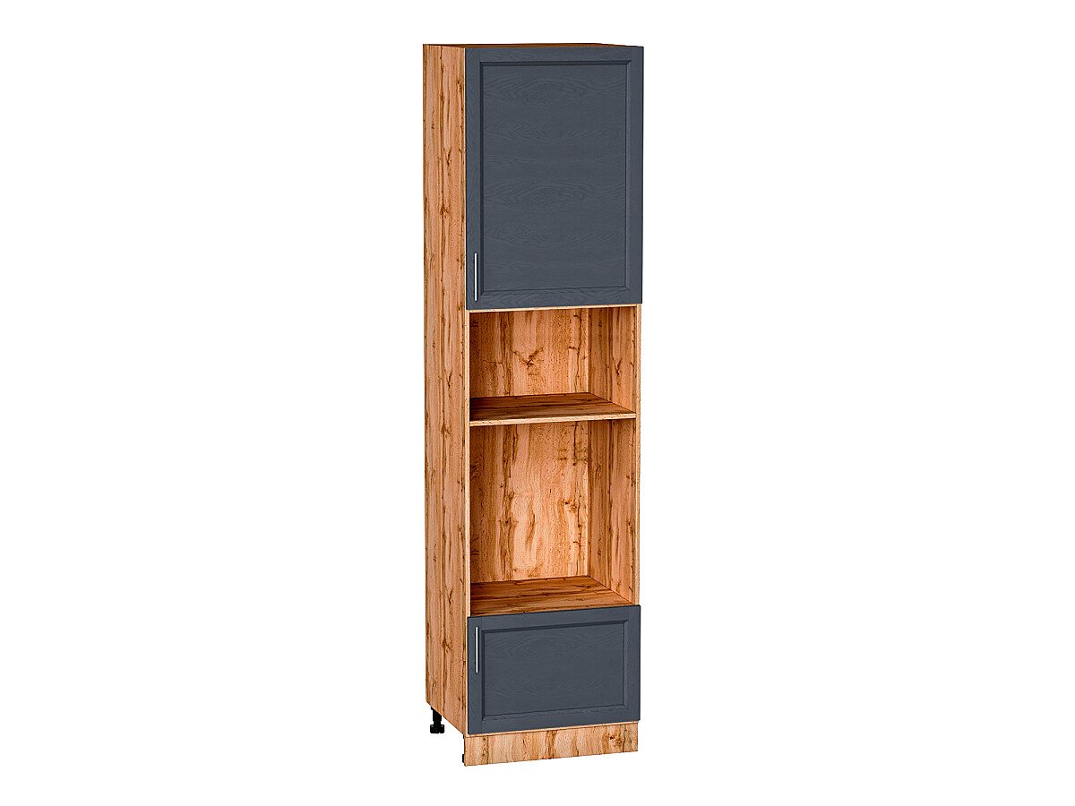 Шкаф пенал с 1-ой дверцей и ящиком под технику Сканди Graphite Softwood Дуб Вотан 2336*600*576