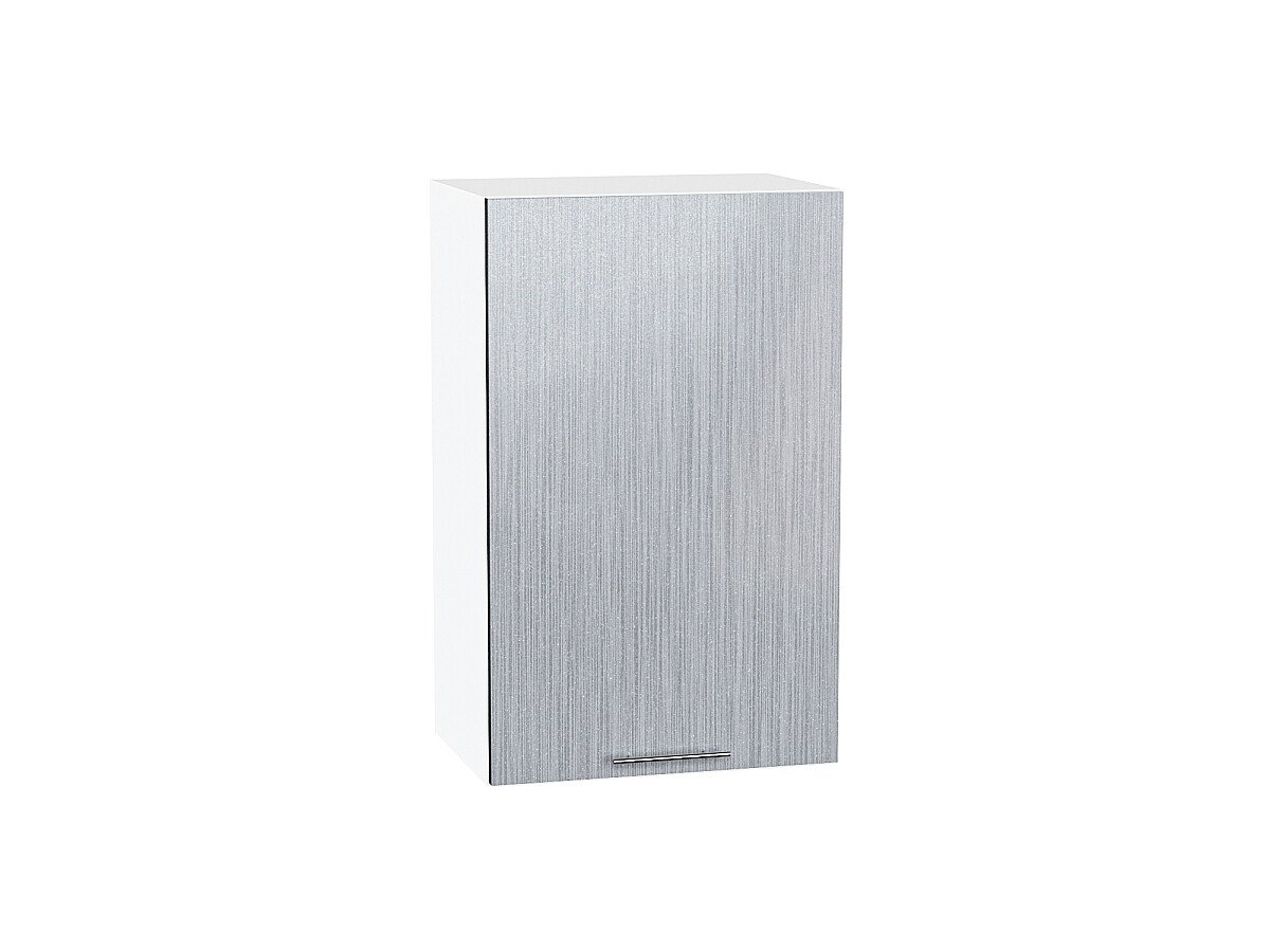 Шкаф верхний с 1-ой дверцей Валерия-М Серый металлик дождь светлый Белый 716*450*318