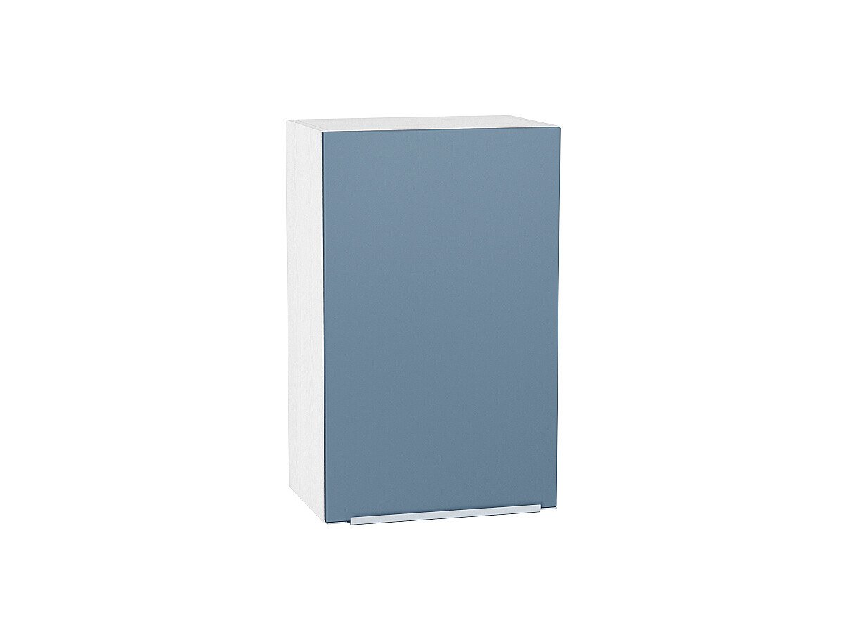 Шкаф верхний с 1-ой дверцей Фьюжн Silky Blue Белый 716*450*320