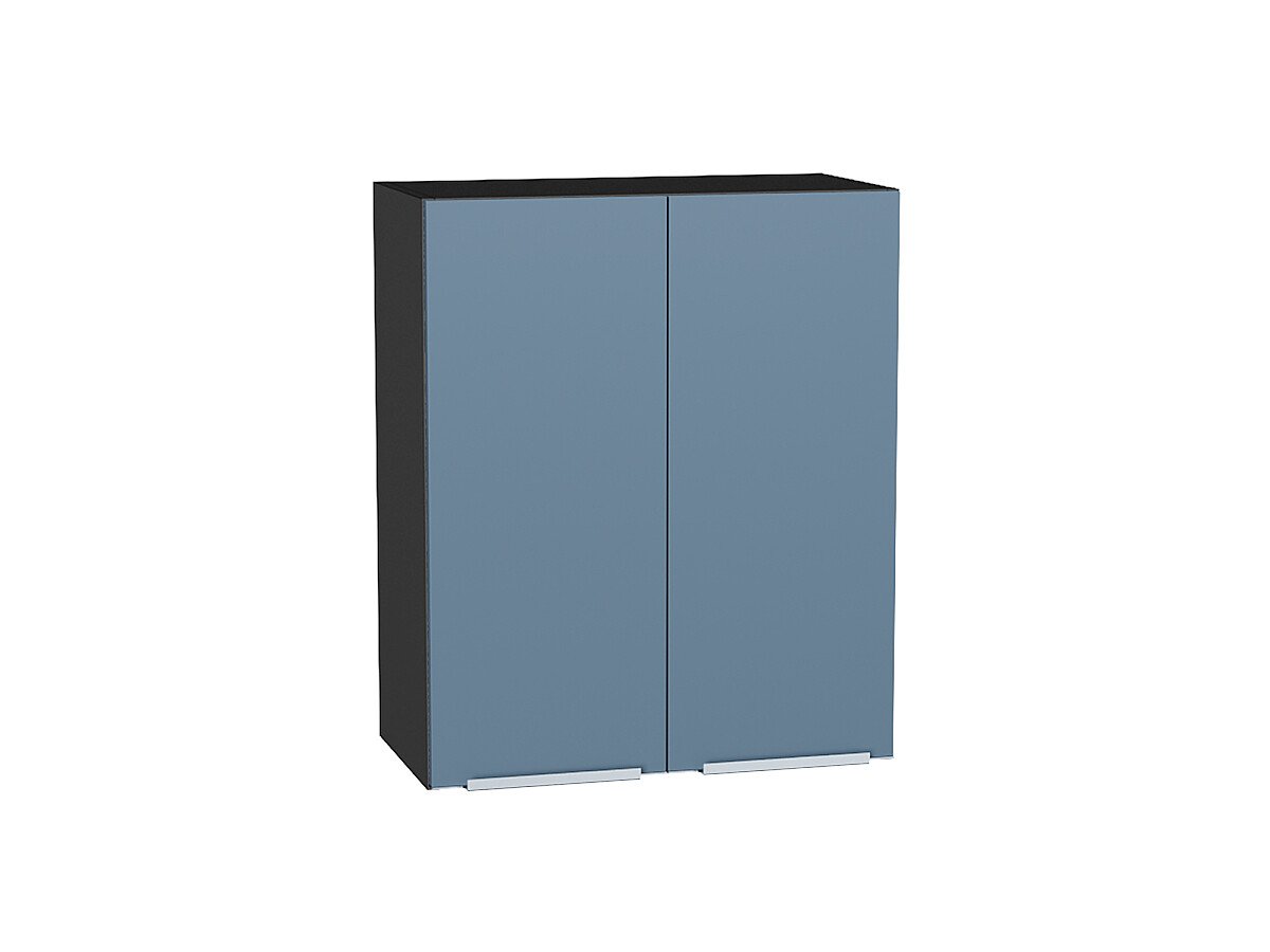 Шкаф верхний с 2-мя дверцами Фьюжн Silky Blue Graphite 716*600*320