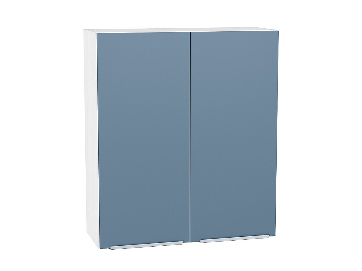 Шкаф верхний с 2-мя дверцами Фьюжн Silky Blue Белый 920*800*320