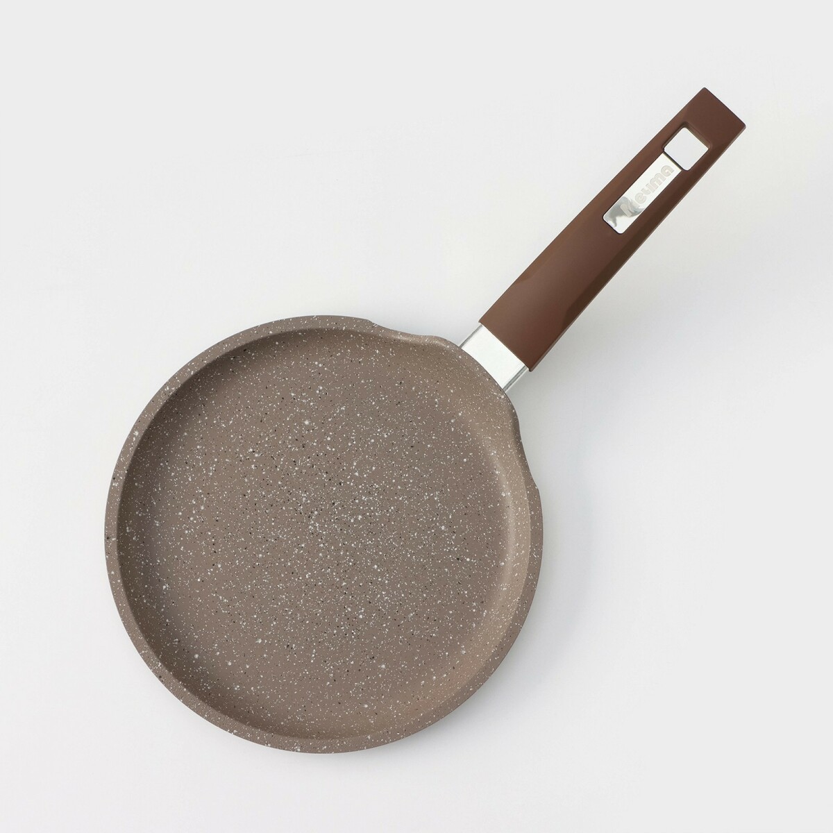 Сковорода блинная Гранит brown, d=20 см, пластиковая ручка, антипригарное покрытие, цвет коричневый