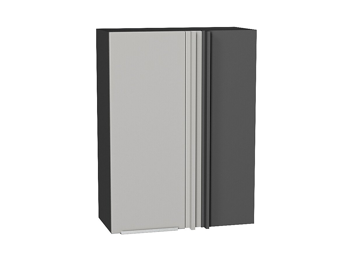 Шкаф верхний прямой угловой Фьюжн Silky Light Grey  Graphite 920*700*345