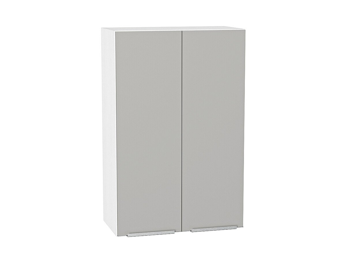 Шкаф верхний с 2-мя дверцами Фьюжн Silky Light Grey  Белый 920*600*320