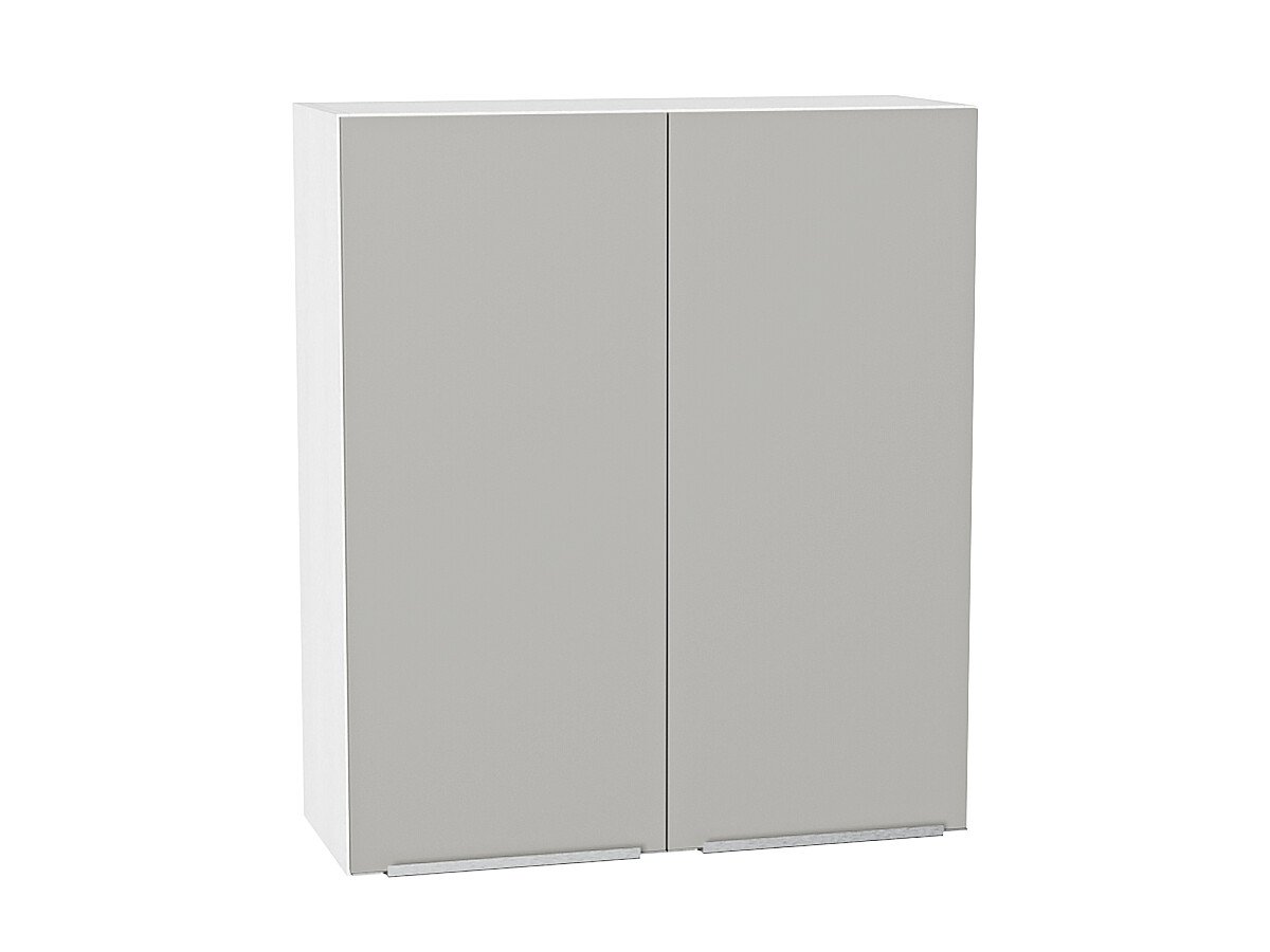 Шкаф верхний с 2-мя дверцами Фьюжн Silky Light Grey  Белый 920*800*320