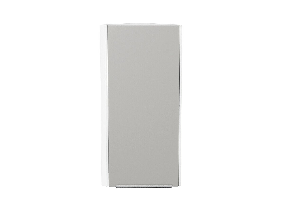 Шкаф верхний торцевой Фьюжн Silky Light Grey  Белый 920*300*306