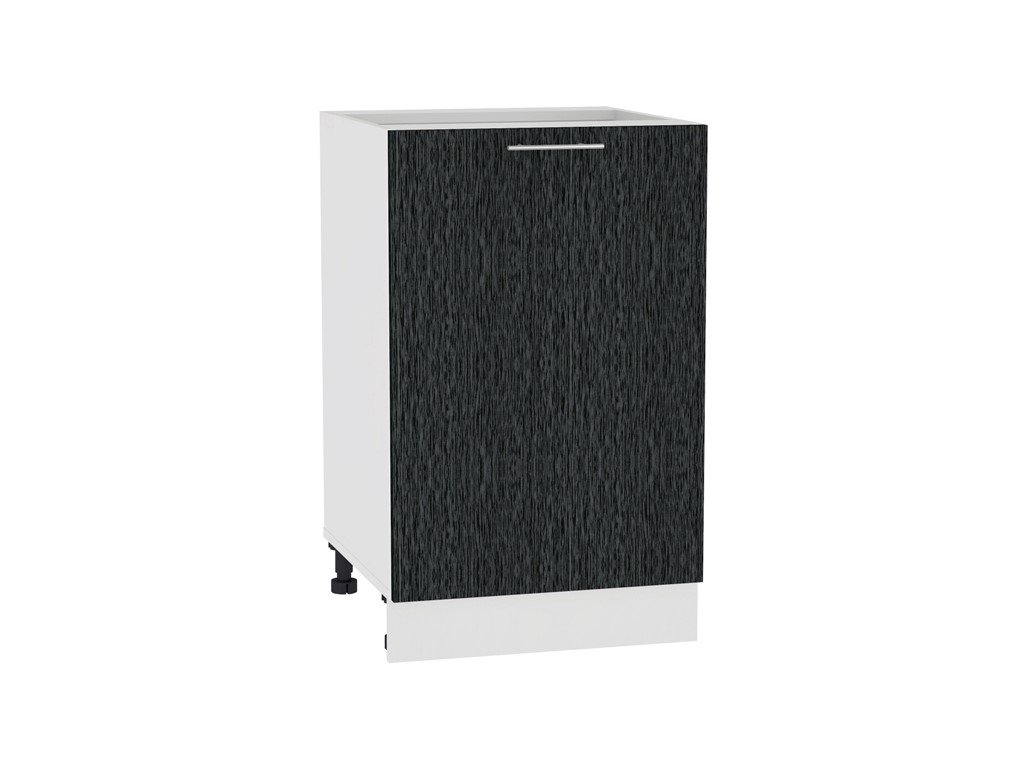 Шкаф нижний с 1-ой дверцей Валерия-М Н 500 Черный металлик дождь-Белый
