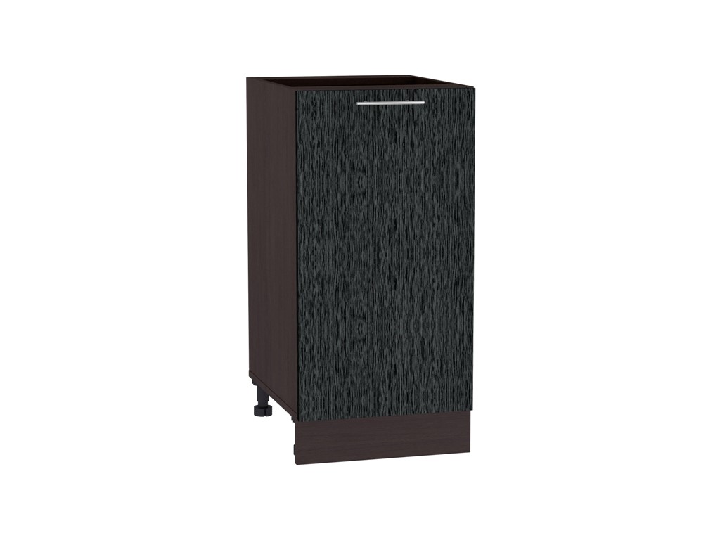 Шкаф нижний с 1-ой дверцей Валерия-М Н 400 Черный металлик дождь-Венге