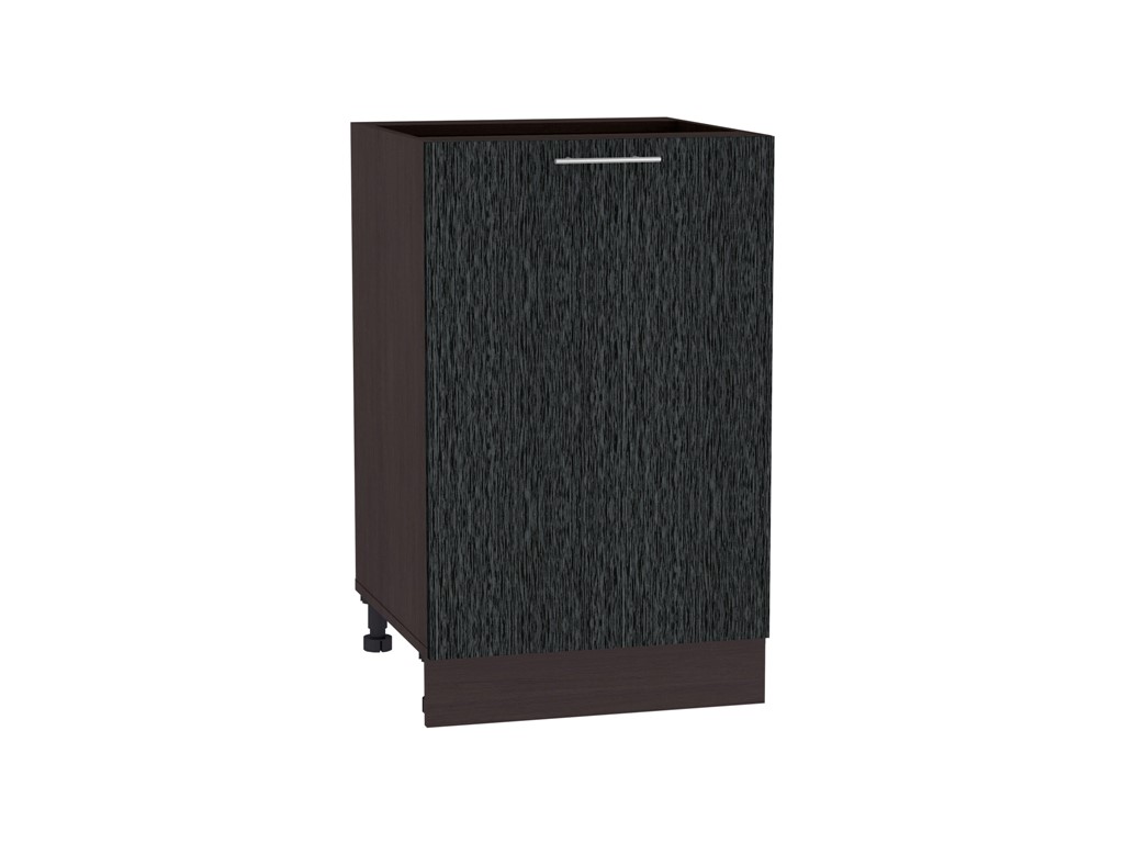Шкаф нижний с 1-ой дверцей Валерия-М Н 500 Черный металлик дождь-Венге