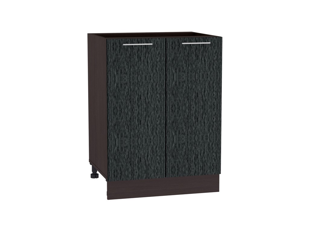 Шкаф нижний с 2-мя дверцами Валерия-М Н 600 Черный металлик дождь-Венге
