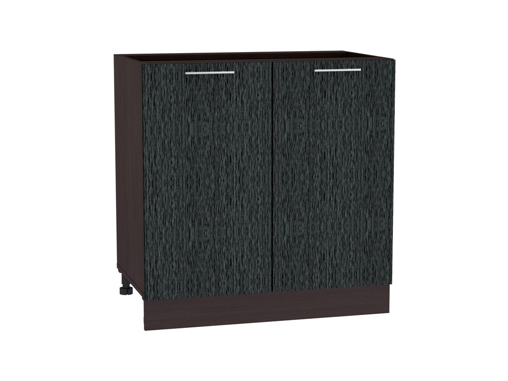 Шкаф нижний с 2-мя дверцами Валерия-М Н 800 Черный металлик дождь-Венге