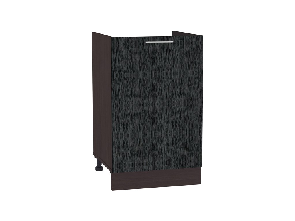 Шкаф нижний под мойку с 1-ой дверцей Валерия-М НМ 500 Черный металлик дождь-Венге