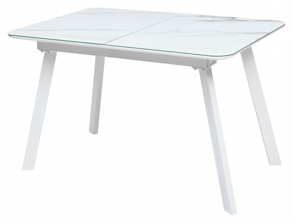 Стол ARUBA 120 GREY-WHITE/ WHITE глазурованное стекло