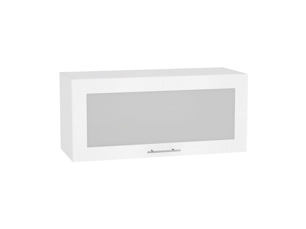 Шкаф верхний горизонтальный остекленный Валерия-М ВГ 800 Белый металлик-Белый