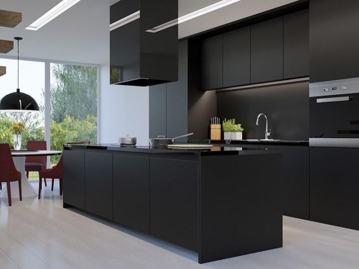 Черная кухня купить Рязань фото черных кухонь