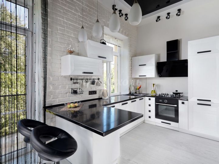 Кухня в черно-белом стиле: варианты внутренней отделки